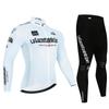 Unisex Long Sleeve Fleece-Lined Cycling Jersey Set Mountain Road Bikes Riding