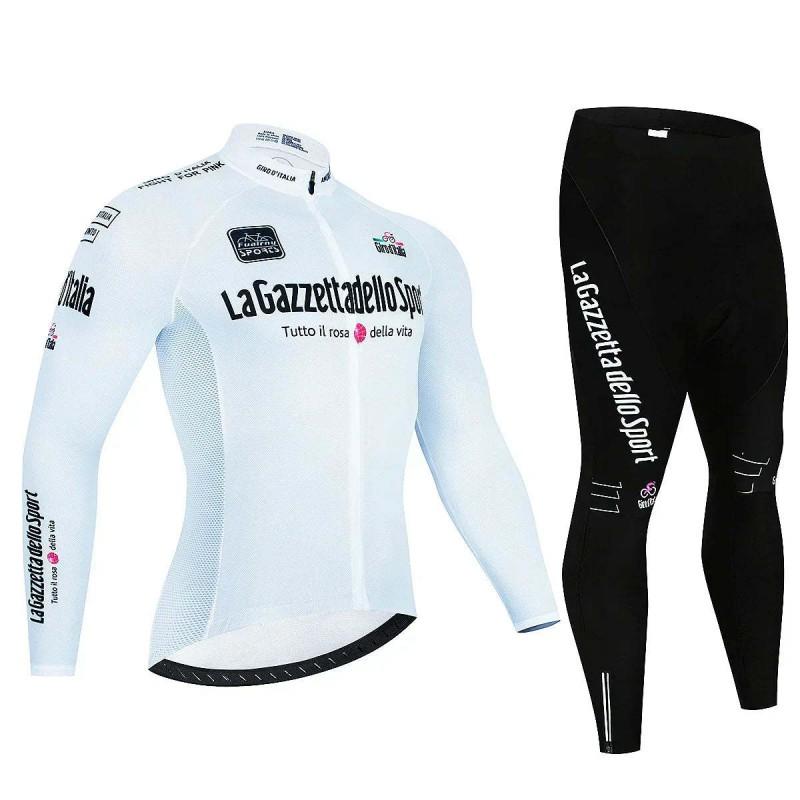 Unisex Long Sleeve Fleece-Lined Cycling Jersey Set Mountain Road Bikes Riding