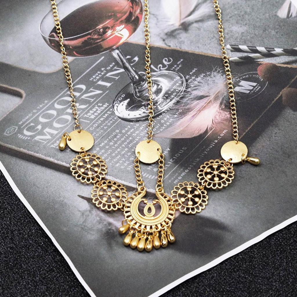 Ethnic Hair Belt For Women Vintage Metal Carved Tassel Forehead Chain Ethnic Forehead Decoration Chain Cosplay Hair Accessories