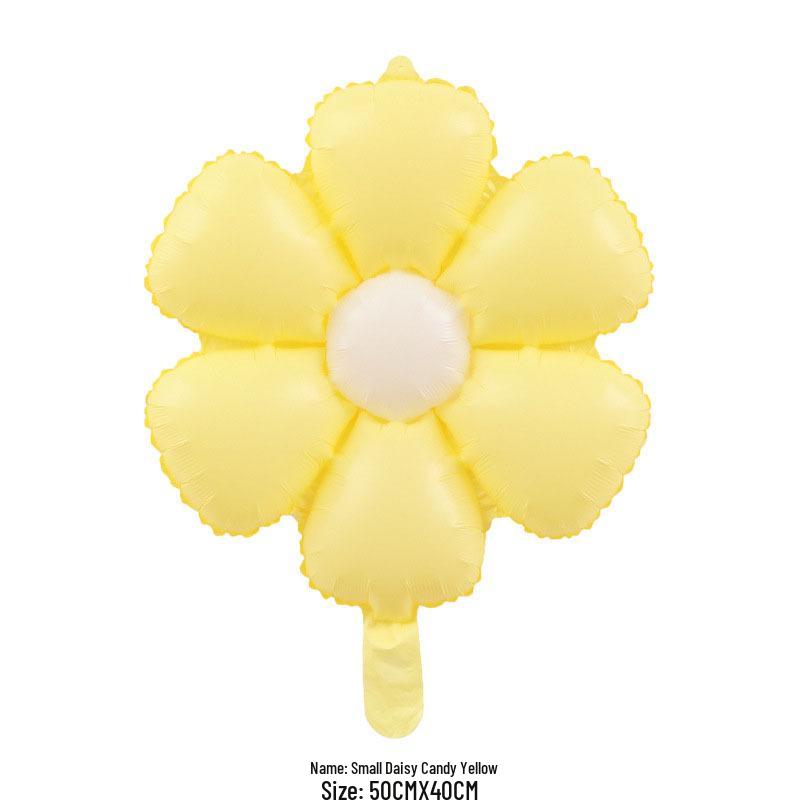 Kleine Gänseblümchen- und Sonnenblumen-Lächeln-Luftballons – Handgehaltene Geburtstagsfoto-Requisiten