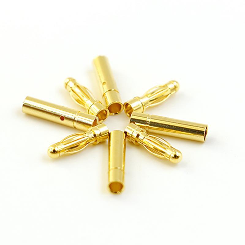Amass GC3010-M/F 3.0mm Pure Copper Gold-Plated Banana Plug for Model Aircraft Motors and ESCs