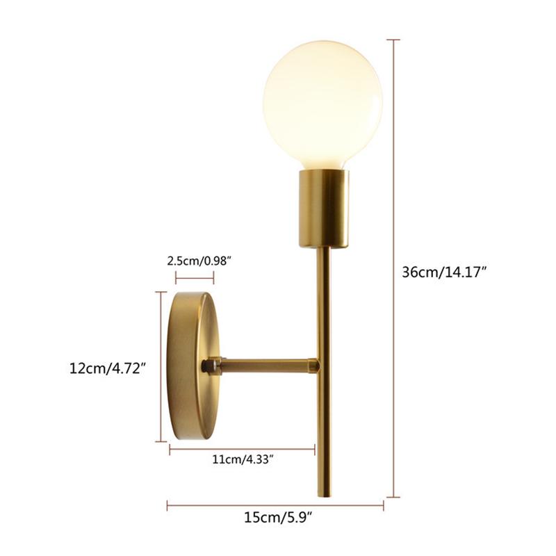E27 4W Simple Creative Double Head Modern Personality American Aisle Bedroom Bedside Led Bathroom Industrial Style Wall Lamp