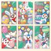 Easter Cartoon Rabbit Static Cling Sticker Window Clings for Homes, Kitchen,