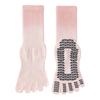 1 Pair Yoga Toe Socks with Non-slip Gripper Moisture Wicking Mid-calf Socks Women Ballet Dance Pilates Cotton 5-Toe Crew