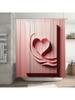 3D Abstract Heart Shower Curtain Modern And Romantic Bathroom Decor