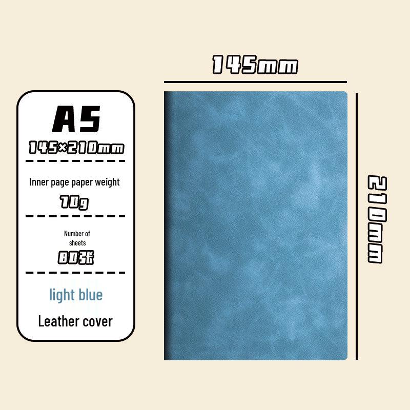 A5 Leather Notebook - Stylish Simple Diary for Students Standard