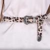Zinc Zinc Alloy Carved Buckle Belt Y2K PU Vintage Waistband Fashion Leopard Print Belt  Festival