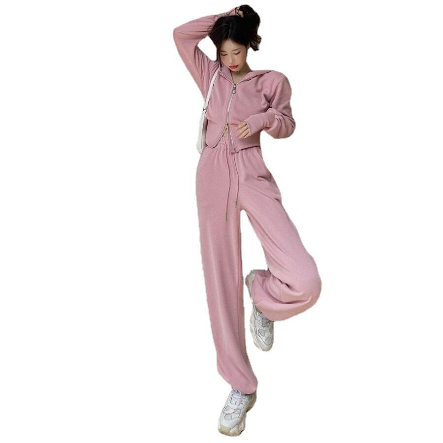 Set Coreean Hanorac cu Glugă & Pantaloni Lungi pentru Femei - Tendință Influencer Primăvară/Toamnă 2025