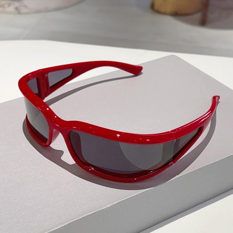 Lunettes de soleil de sport Y2k Homme Nouveau en Lunettes de cyclisme enveloppantes protectrices Femme Tendance Anti-UV Coupe-vent