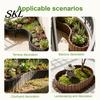No Dig Garden Border Edging Border, 5.91Ft 7.87Ft 11.81Ft Plastic Flexible Lawn Wood Retro Look, Panels for Flower Beds Lawns Landscape