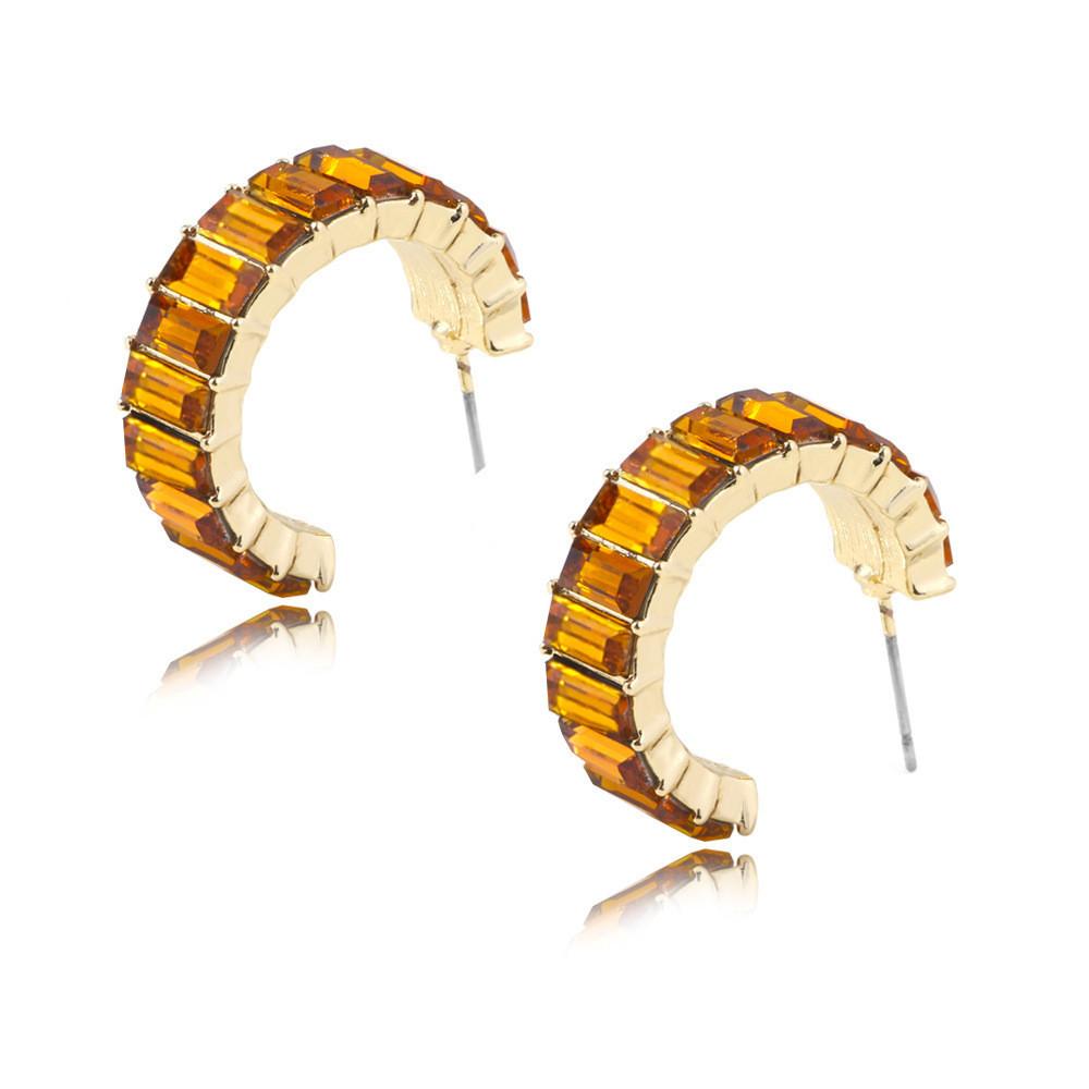 Vibrant Glass Gem Stud Earrings With Modern Geometric Shapes For Daily Wear