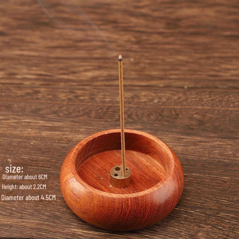 Suport Poros pentru Tămâie din Lemn de Palisandru – Mini Agarwood Vertical Ebonit Design Rotund