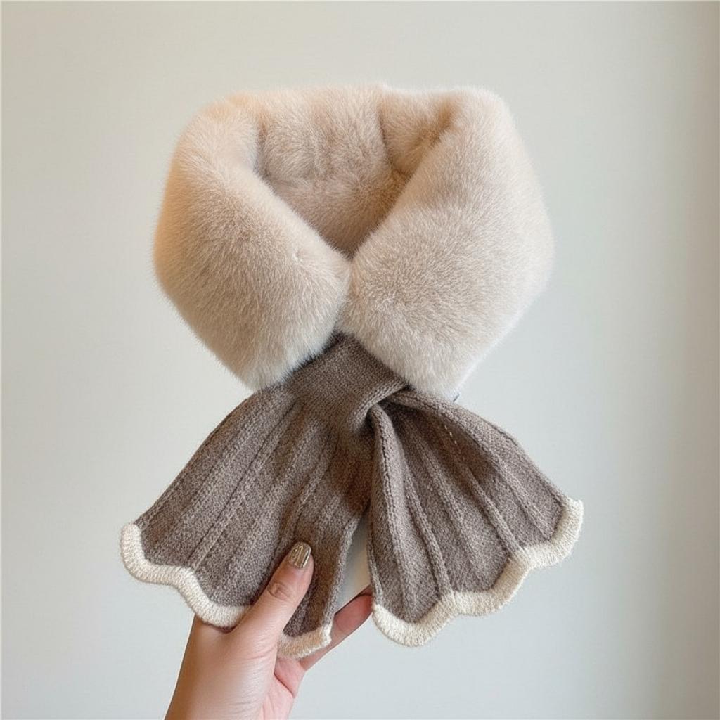 Fular Coadă de Pește, Femei, Pluș, Fular, Îngroșat, Rezistent la Vânt, Rezistent la Frig, Șal Cald, Cald