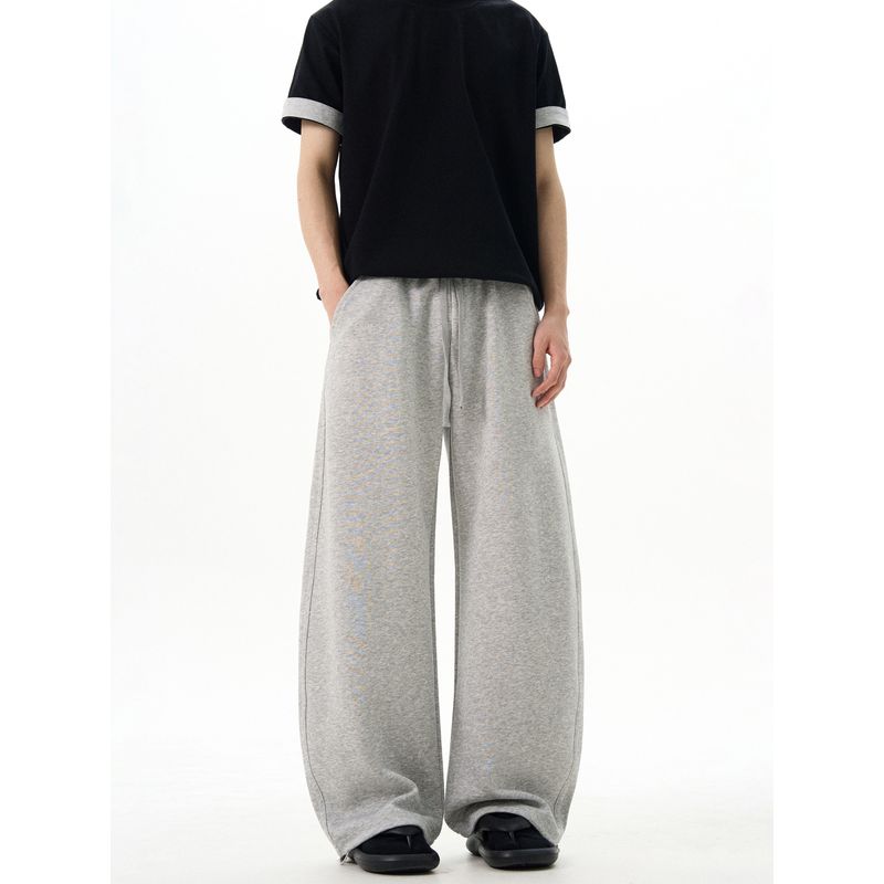 Kisko American Retro Casual Sports Elastic Waist Versatile Sweatpants Unisex Loose Straight-Leg Couple's Scimitar Pants