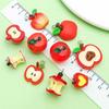 Set of 10 Red Resin 3D Apple Pendants for DIY Jewelry Accessories