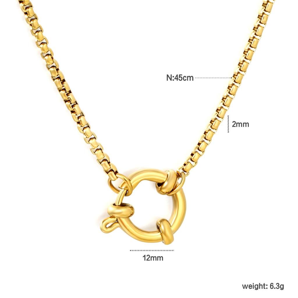 Personalized Hip Hop Necklace Stainless Steel Simple Versatile Spring Buckle Clavicle Chain Chain Clavicle Chain