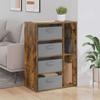 Sideboard with Drawers Smoked Oak 60 x 33.5 x 84 cm
