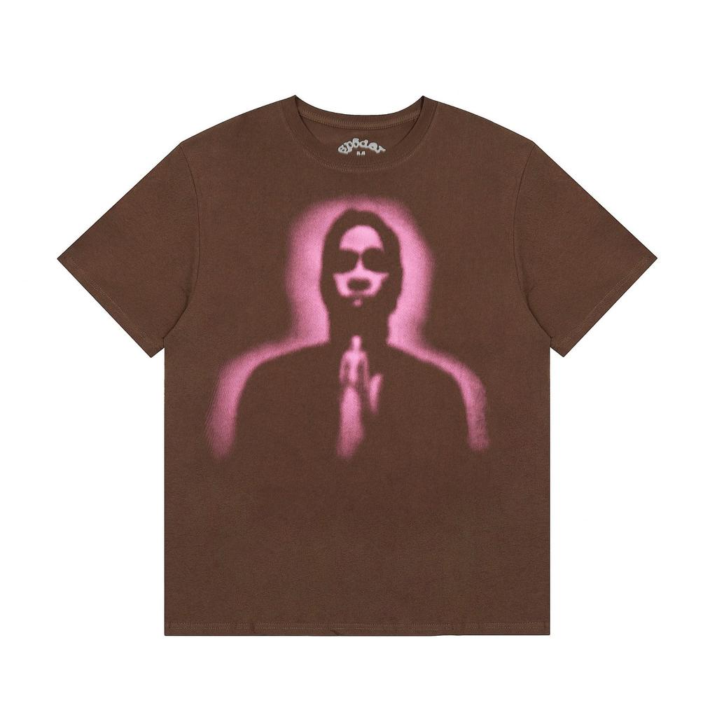 Foreign Trade Meichao Sp5der555555 Spider Web Printing Summer Loose Trend Men's and Women's Couples Short Sleeve T-Shirt Summer