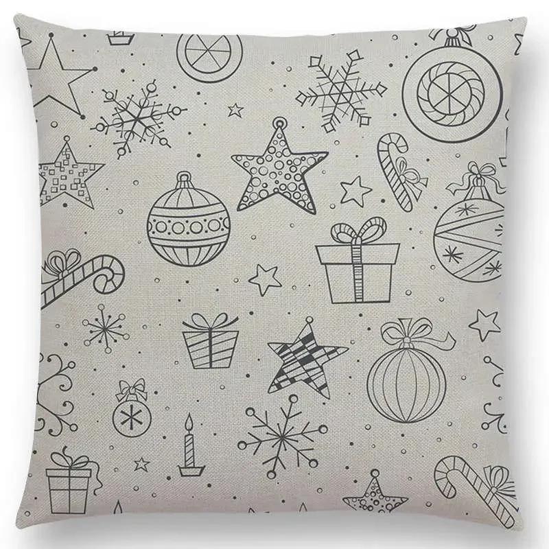 

Новейшие Рождественские елки, подарки, снежинки, звезды, украшения, милый цветочный узор, чехол для подушки, дизайн в наличии 66x66cm золотистый