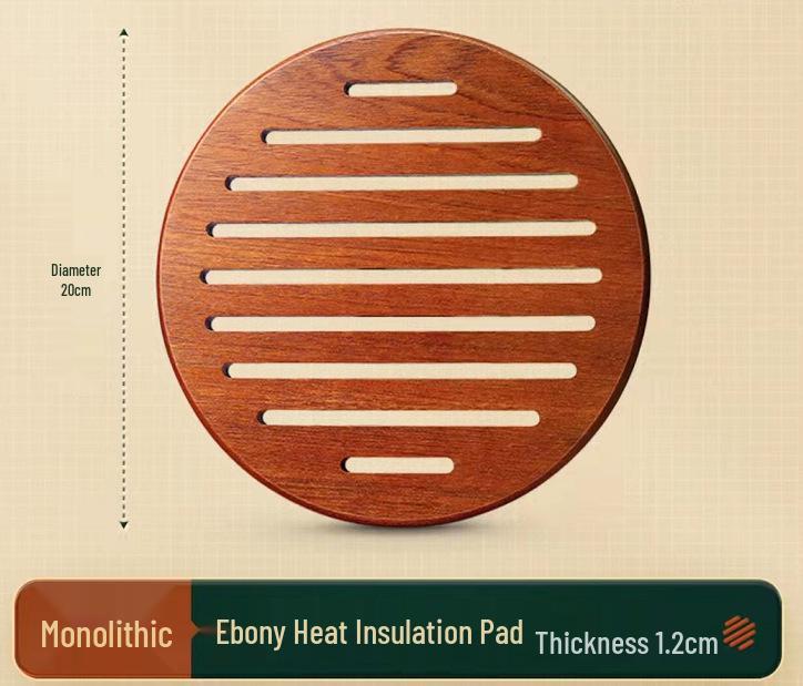 Modern Wutong Wood Non-Slip Heat-Insulating Round Coaster with Creative Animal Design