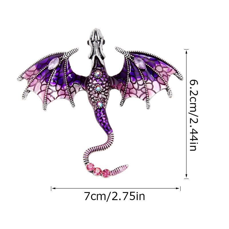 1PC Jewelry Gorgeous Brooch Gift Dragon Design Shining Pin Luxury Rhinestones Fashion Clothing Accessories Cool Multicolor