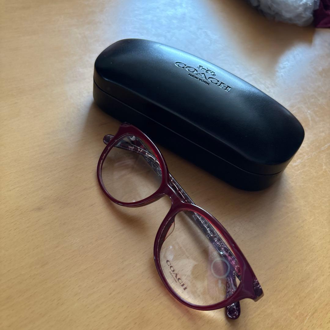 Used COACH wine red glasses frame