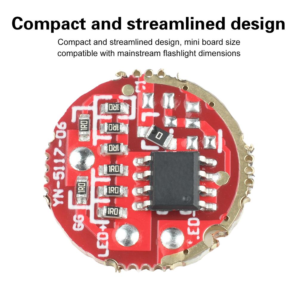 DC 3.7-4.2V 6-15W lamp beads flashlight gear driver controllor 1-speed flashlight driver board DIY flashlight accessory 17/20mm