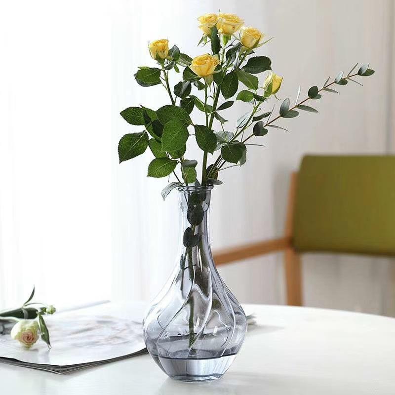 European Thread Vase Small Fresh Tabletop Inserted Colored Glass Household Decoration Vase Small Mouth Vase