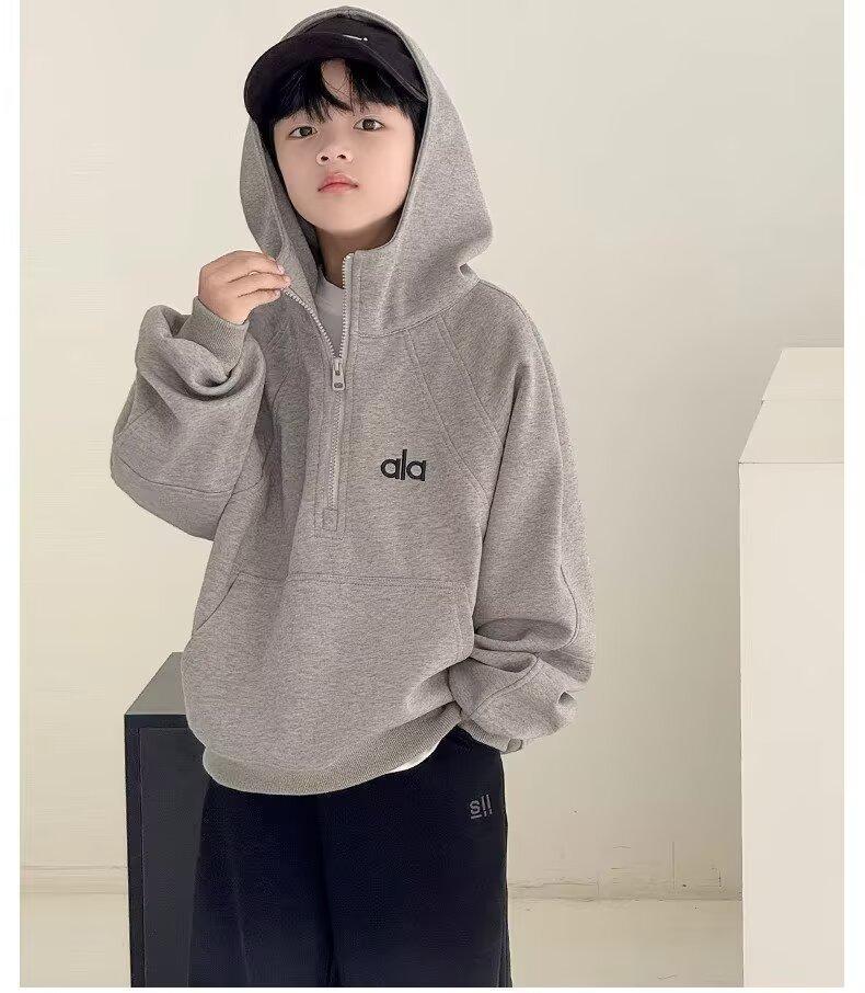 Boys' Velvet-Lined Hooded Sweatshirt - 2026 Trendy Winter Fleece for Big Kids