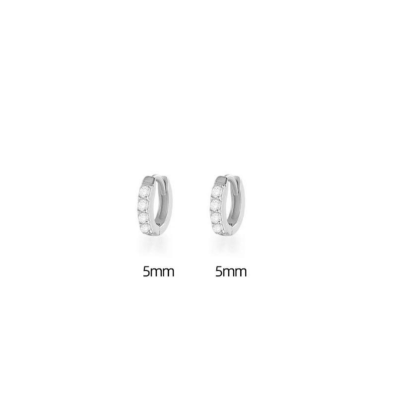 Cao Shi Korean Zircon Diamond Earrings - Simple, Fresh, Round Ear Buckle for Women