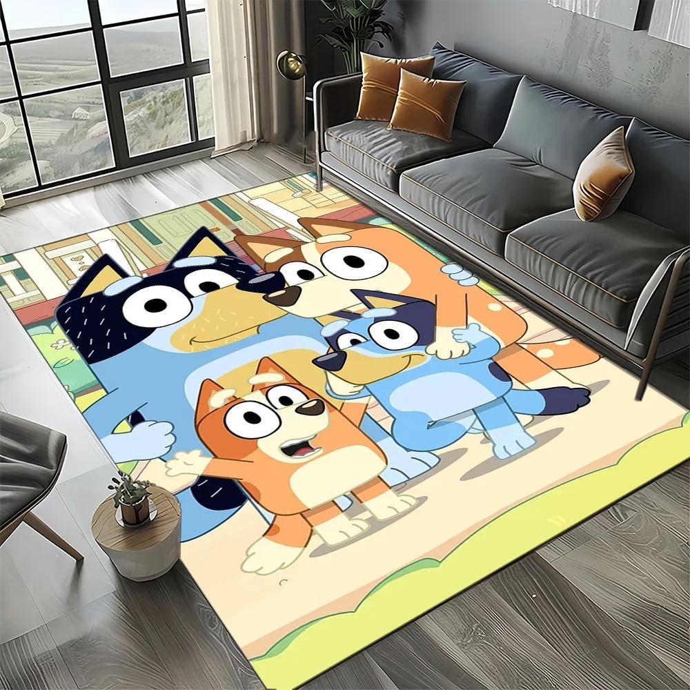 2025 New Style Bluey Family Cartoon Dog Carpet Rug for Living Room Bedroom Home Sofa Decoration,Kids Play Non-slip Floor Mat