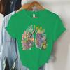 Colorful Anatomical Heart Lungs Tshirt Women Plant Floral Graphic Anatomy Tshirt Top Funny Cardiac Nurse Gift Summer Shirt 2024