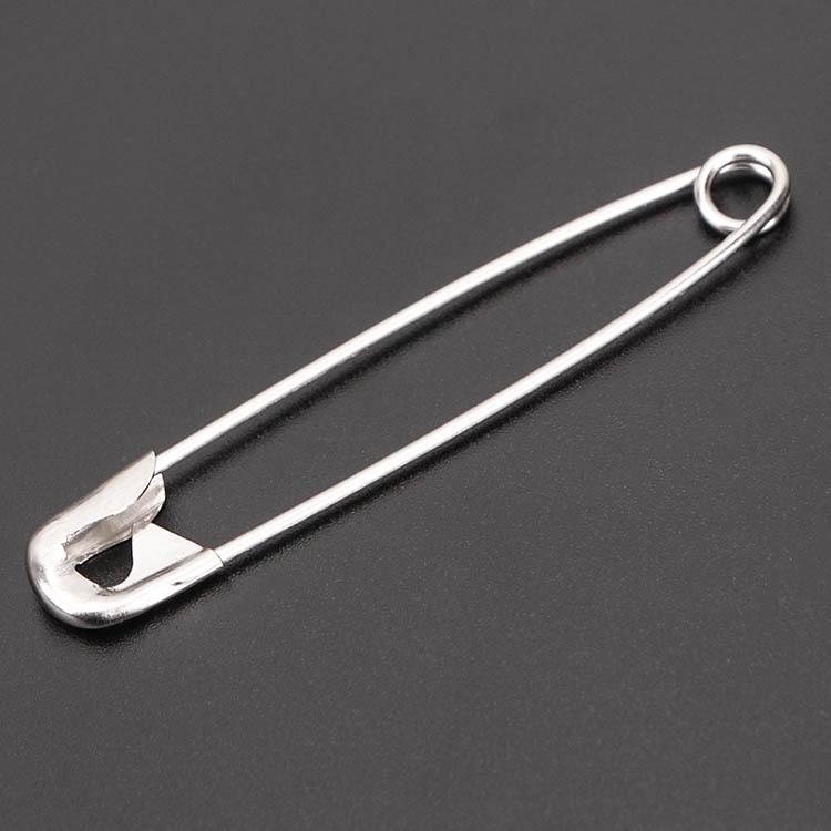Large Nickel-Plated Safety Pin for Wedding and Evening Dresses, No. 4 Size, Old-Fashioned Brooch for Children