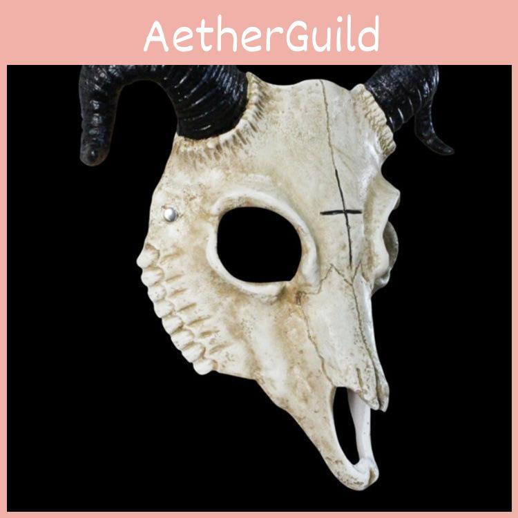 Halloween-kostymmask med 3D-fårskalle-design, harts material, för rollspel