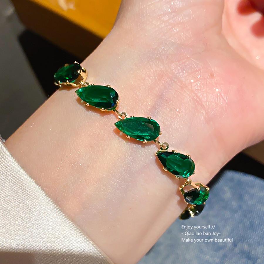 Elegant Zircon Water Drop Jewelry Bracelet For Womens Fashion Accessories