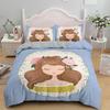 Carton Girly Watercolor Fashion Girl Modern Women Beding Set Bedrom Soft Bedspreads Comefortable Soft with Soft Fabric Duvet Cover Pilowcase