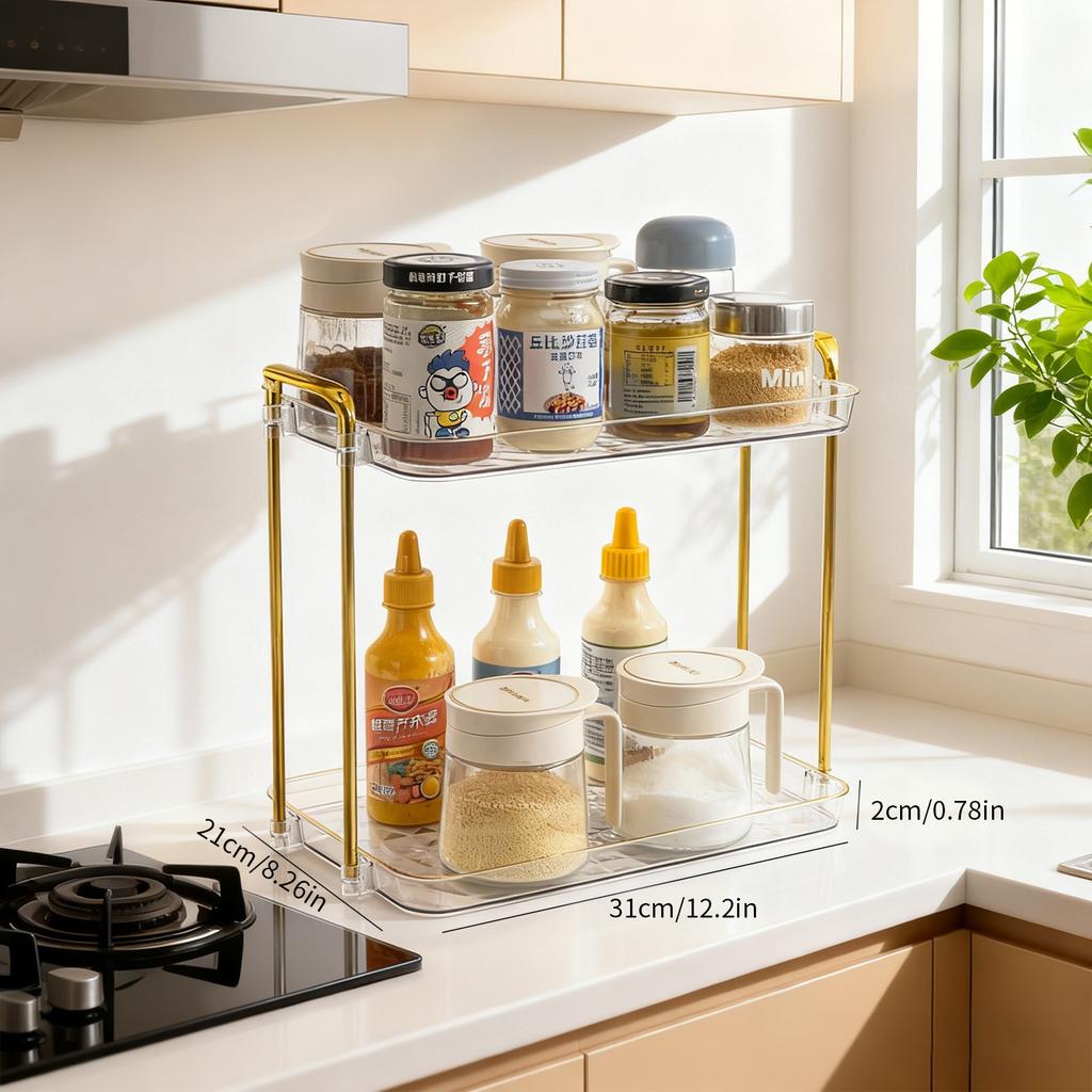  2/3 Tiers Kitchen Countertop Organizer Plastic Storage Rack Large Capacity Drying Cup Holder Tea Coffee Mug Shelf