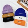 Fashion Trend Embroidered Knitted Hat Autumn and Winter Men's and Women's Alphabet Wool Hat Simple and Versatile Warm Ear Protector Cold Hat
