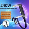 240W 2 In 1 USB C Fast Charging Cable with Foldable Phone Stand And Stands Sideways Desktop Holder For Xiaomi Phone Charge Cable