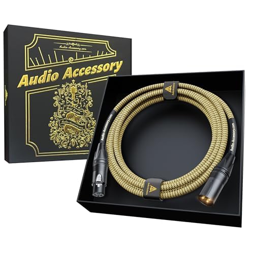 

AA Audio Accessories Gold Series Handmade XLR Cable, 3m (10ft) with Neutrik Connectors, 19AWG OFC Star Quad Construction with Kevlar-Reinforced Nylon