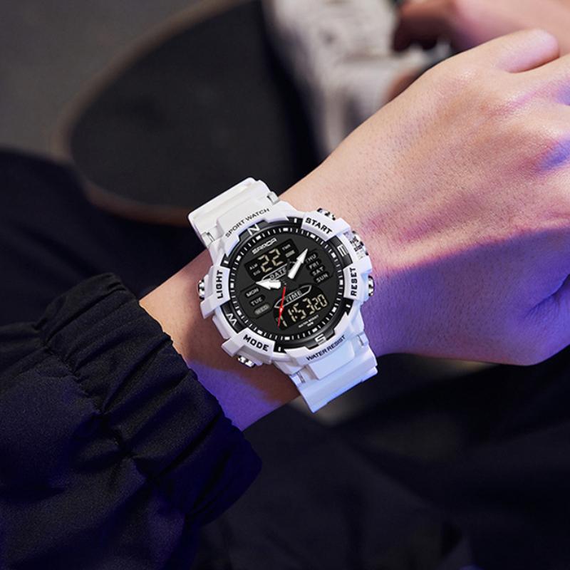 Часы SANDA Спортивные уличные Водонепроницаемые Многофункциональные Светящиеся Будильник — фото 12