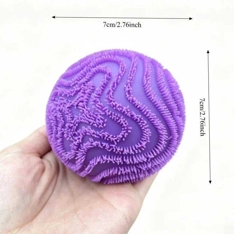 Fuzz Ball Wonder Waves Vent Ball Mačkací hračka Měkká textura Úleva od stresu Fidget míček Mačkací hračka pro dospělé Hračka proti úzkosti