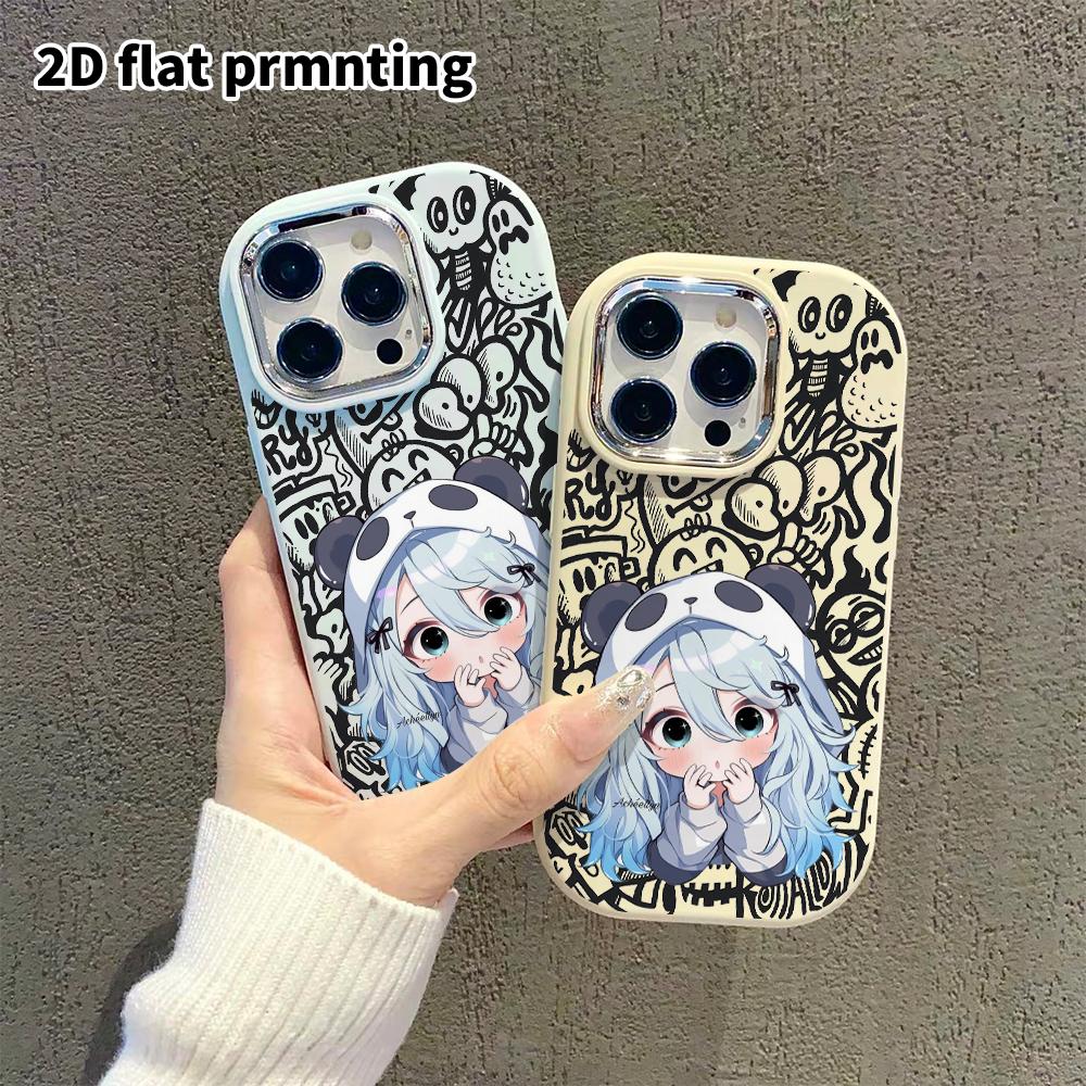 Phone Case: 2D Flat Design Suitable for iPhone 18 17 16 15 14 13 Pro Protective Case, Couple Style, Surprise and Shy, Christmas and Halloween Gift