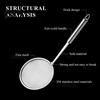 Large Kitchen Frying Spoon Stainless Steel Fine Mesh Skimmer, 100-Mesh Oil Strainer with Skimmer Long Handle, Ladle for Soup Foam Handle