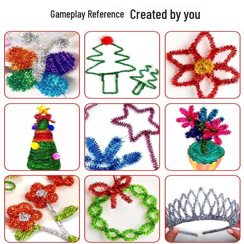 Sparkle Glitter Pipe Cleaner Twist Stick for DIY Children's Crafts