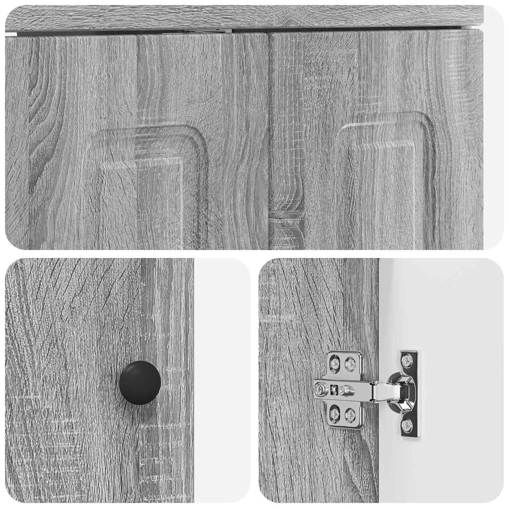 Bathroom Vanity Unit Gray Sonoma 56 x 37.5 x 81 cm Particleboard