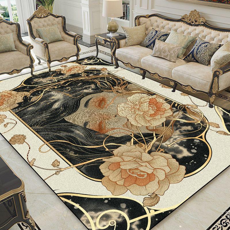 Living Room Decoration Luxury Carpets European Style Abstract Rugs Home Sofa Area Anti-slip Mat Bedroom Cloakroom Corridor Rug
