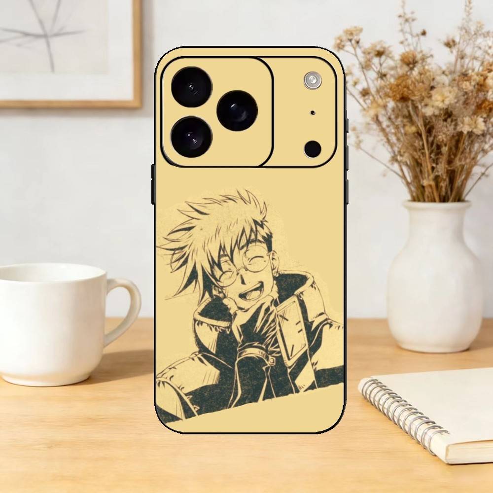 Trigun Anime Vash the Stampede (1) Phone Case For iPhone 17,16,15,14,13,12,11 Plus,Pro,Max,Mini Silicone black Soft Cover