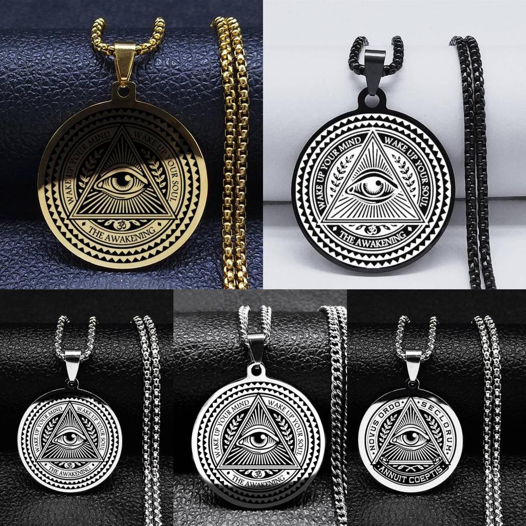 Retro Vintage Ancient Egyptian Amulet Ethnic God Eye Necklace Pendant Protect Charm Talisman Powerful Wealth Health Lucky Jewelry Unisex Men Women