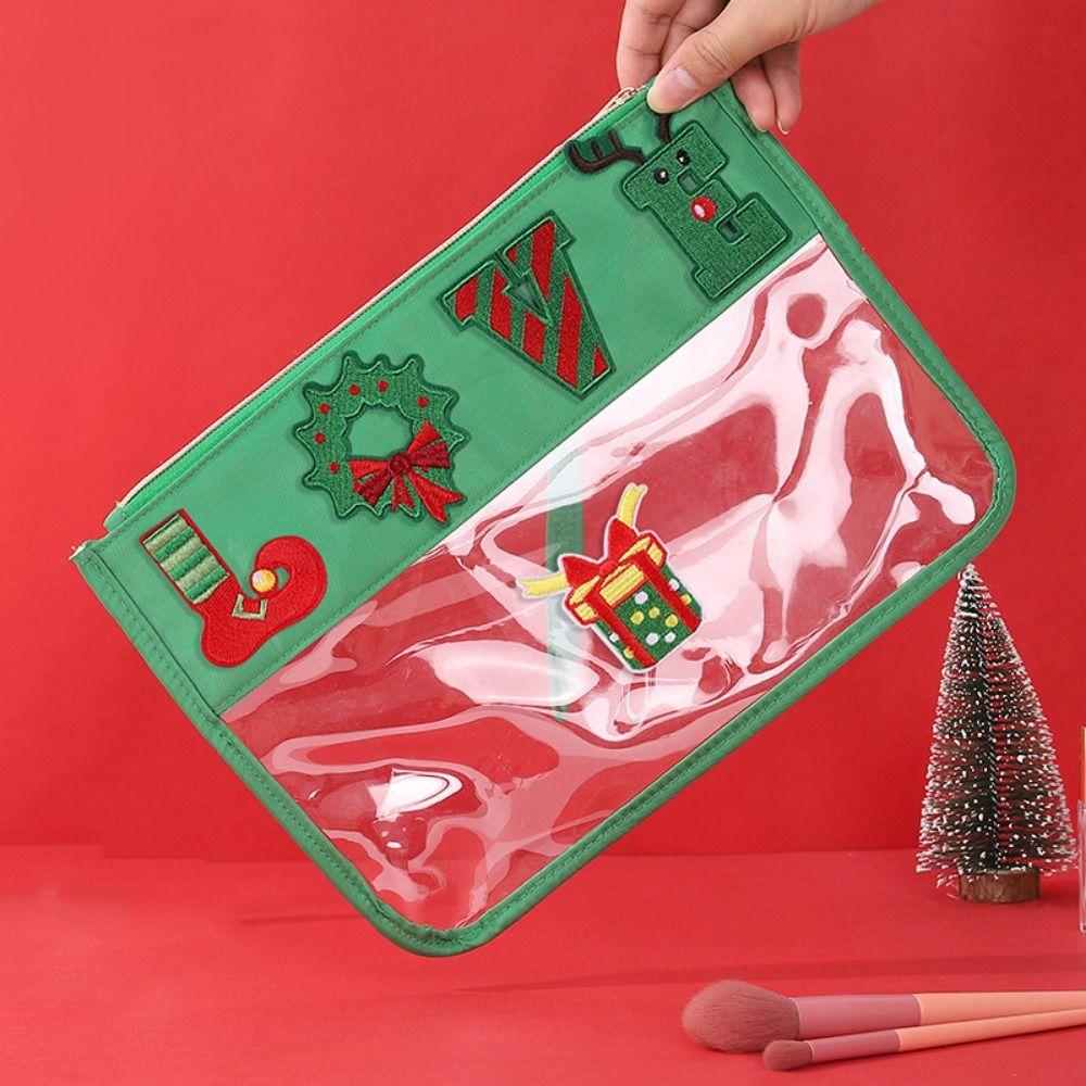 Creative Cosmetic Zipper Pouch Waterproof Christmas Toiletry Bags  Travel